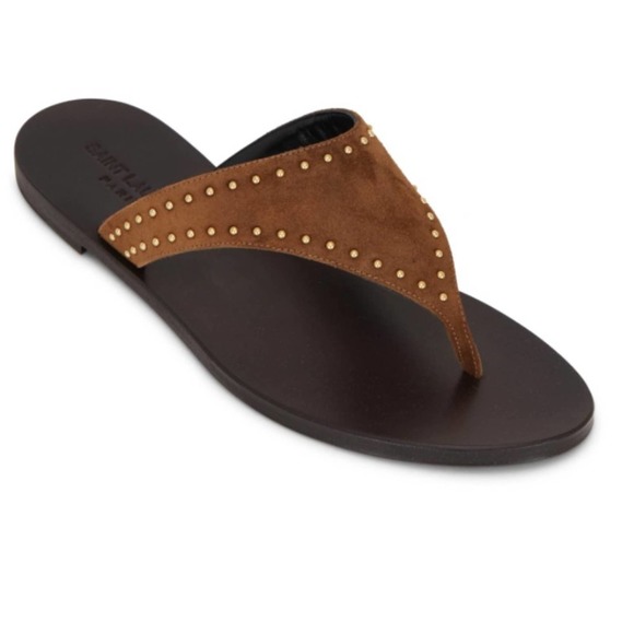 SAINT LAURENT Gia Land Suede Thong Sandal - Picture 1 of 5